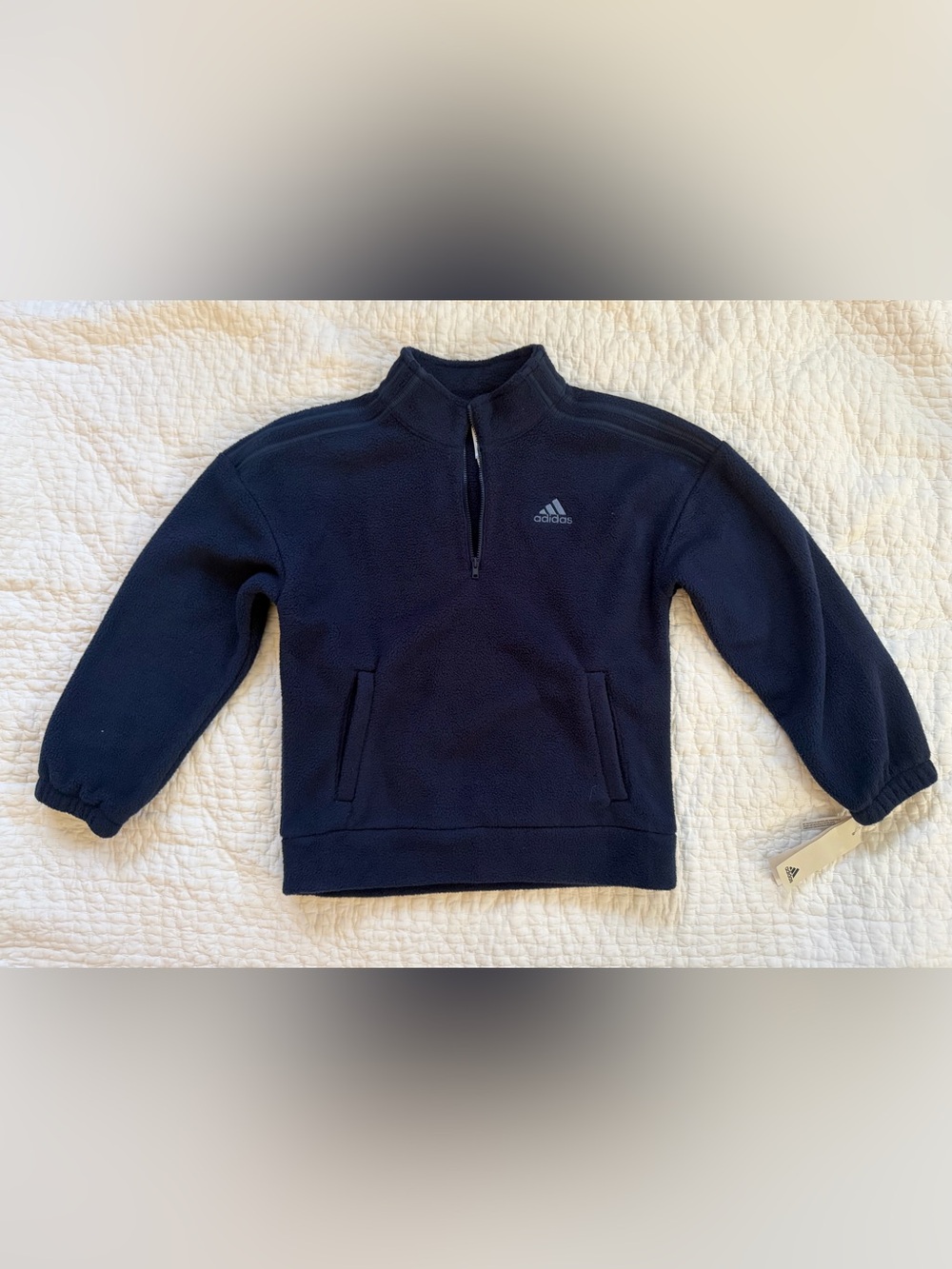 Boys’ adidas Dark Navy Half-Zip Fleece Hoodie